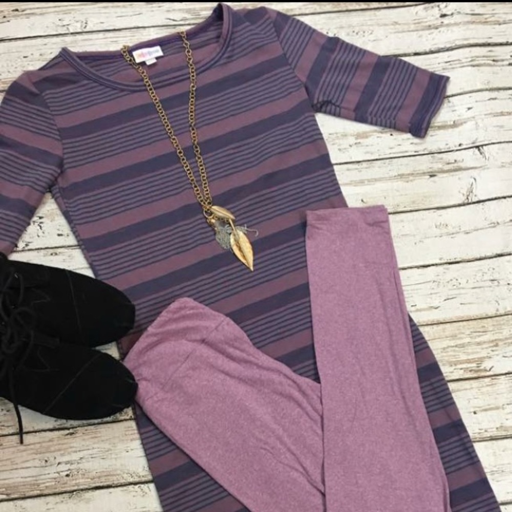 LuLaRoe Julia Dress with tween leggings